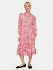 ONLY Sukienka codzienna Milana 15308233 Różowy Regular Fit. Czerwone sukienki damskie ONLY, na co dzień, m, bez wzorów, z wiskozy, bez kołnierzyka, bez ramiączek, proste. Za 199.99 zł.