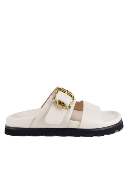 Gino Rossi Klapki 4781-25 Écru. Klapki damskie Gino Rossi, bez wzorów, ze skóry, bez obcasa, bez zapięcia. Za 329.99 zł.