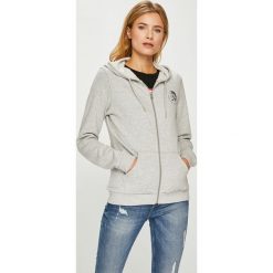 Diesel - Bluza. Szare bluzy damskie Diesel, l, bez wzorów, z bawełny, bez ramiączek, z kapturem. Za 269.90 zł.