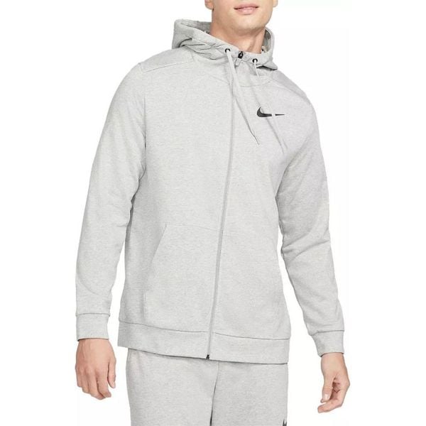 Bluza Męska Rozpinana z Kapturem Nike Dri-FIT Full Zip. Szare bluzy męskie Nike, m, bez wzorów, casualowe, bez ramiączek, z kapturem. Za 276.30 zł.