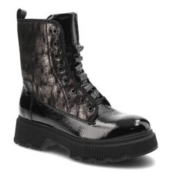 Czarne Trapery Clasicco Skórzane Buty Damskie. Czarne obuwie trekkingowe damskie Clasicco, ze skóry, bez zapięcia. Za 389.00 zł.