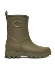 Coach Kalosze Ryder CW977 Khaki. Brązowe kalosze damskie Coach, bez wzorów, z gumy, bez zapięcia. Za 599.99 zł.