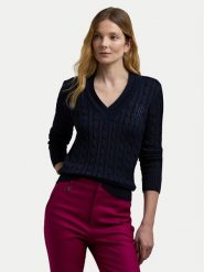 Lauren Ralph Lauren Sweter 200888795008 Granatowy Regular Fit. Niebieskie swetry nierozpinane damskie Lauren Ralph Lauren, s, bez wzorów, z bawełny, bez kołnierzyka, bez ramiączek. Za 859.99 zł.