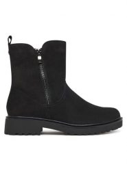 Caprice Botki 9-25414-45 Czarny. Czarne botki damskie Caprice, bez wzorów, z nubiku, bez obcasa, na płaskiej podeszwie, bez zapięcia. Za 489.99 zł.