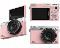 Aparat cyfrowy Xrec Aparat Cyfrowy 64mp / 4k / 16x Zoom / Obrotowy Ekran Lcd 2,88" / Xrec C77 / Różowy. Aparaty kompaktowe Xrec. Za 283.11 zł.