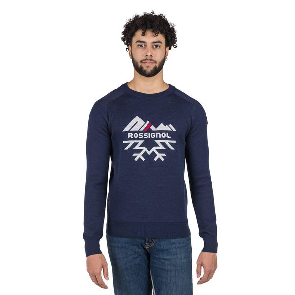 Sweter męski Rossignol Jacquard Crew Neck. Niebieskie swetry męskie Rossignol, na zimę, m, bez wzorów, z materiału, sportowe, bez kołnierzyka, bez ramiączek. Za 919.99 zł.