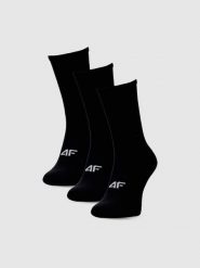 4F Skarpety casual za kostkę (3-pack) damskie - czarne 35-38. Czarne skarpetki damskie 4F, bez wzorów, z bawełny. Za 54.99 zł.