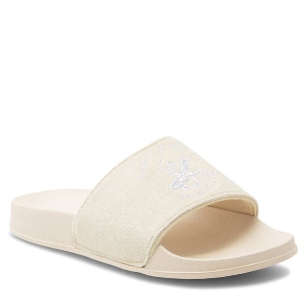 Klapki Beverly Hills Polo Club. Brązowe klapki damskie Beverly Hills Polo Club, bez wzorów, bez obcasa, bez zapięcia. Za 83.99 zł.