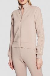 GUESS Różowa bluza damska z lampasami New Allie Scuba, Rozmiar M. Czerwone bluzy damskie Guess, m, z aplikacjami, z materiału, eleganckie, bez ramiączek, bez kaptura. W wyprzedaży za 227.99 zł.