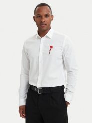 HUGO Koszula Emero 50566268 Biały Relaxed Fit. Białe koszule męskie Hugo, m, bez wzorów, z bawełny, bez kołnierzyka, bez ramiączek. Za 449.99 zł.