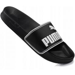Klapki sportowe na basen czarne PUMA LEADCAT. Czarne klapki damskie Puma, bez wzorów, sportowe, bez obcasa, bez zapięcia. Za 79.00 zł.