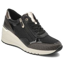 Czarne Sneakersy Marco Tozzi Eleganckie Obuwie Damskie Na Koturnie. Czarne obuwie sportowe damskie Marco Tozzi, na wiosnę, bez wzorów, bez zapięcia. Za 339.00 zł.