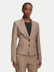 BOSS Marynarka 50564479 Brązowy Slim Fit. Brązowe marynarki i żakiety damskie Boss, bez wzorów, z wiskozy, bez kołnierzyka, bez ramiączek. Za 1,909.00 zł.