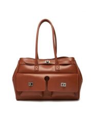 Gino Rossi Torebka EO-CLOVER-X10167 Brązowy. Brązowe shopperki damskie Gino Rossi, bez wzorów, z materiału, bez dodatków. Za 239.99 zł.