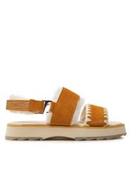 EMU Australia Sandały Montobello W13057 Żółty. Żółte sandały damskie Emu Australia, bez wzorów, ze skóry, bez obcasa, na płaskiej podeszwie, bez zapięcia. Za 479.99 zł.