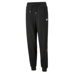 Spodnie sportowe damskie Puma Power Colorblock. Czarne spodnie dresowe damskie Puma, bez wzorów, z dresówki, sportowe. Za 346.00 zł.