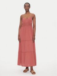 Vero Moda Sukienka letnia Quincy 10324588 Czerwony Regular Fit. Czerwone sukienki damskie Vero Moda, na lato, s, bez wzorów, z bawełny, bez kołnierzyka, bez ramiączek. Za 179.99 zł.