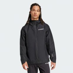 Kurtka Terrex Multi 2.5L Rain.Rdy. Czarne kurtki męskie Adidas, l, bez wzorów, z materiału, sportowe, bez kaptura. W wyprzedaży za 602.90 zł.