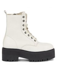 Tommy Jeans Botki Tjw Boot Zip Up EN0EN02305 Biały. Białe botki damskie Tommy Jeans, bez wzorów, z jeansu, bez obcasa, na słupku, bez zapięcia. Za 775.39 zł.