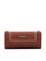 Desigual Portfel 25SAYP21 Brązowy. Brązowe portfele damskie Desigual, ze skóry. Za 159.99 zł.