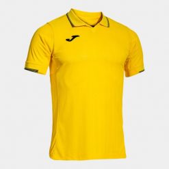 Koszulka piłkarska męska Joma Fit One SS. Żółte koszulki sportowe męskie Joma, m, bez wzorów, bez ramiączek, do piłki nożnej. Za 89.99 zł.