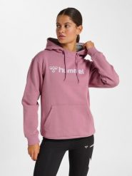 Bluza damska z kapturem Hummel Mover. Fioletowe bluzy damskie Hummel, na jesień, l, bez wzorów, z bawełny, klasyczne, bez ramiączek, z kapturem. Za 148.50 zł.