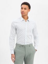 JOOP! Koszula - Pierce Mężczyźni Slim Fit Bawełna biały|zielony, 42. Białe koszule męskie JOOP!, m, bez wzorów, z bawełny, eleganckie, bez kołnierzyka, bez ramiączek. Za 429.95 zł.