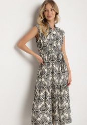 Czarna Wiskozowa Sukienka Bez Rękawów z Wiązanym Paskiem Filimea. Czarne sukienki damskie Born2be, na co dzień, l, bez wzorów, z materiału, eleganckie, bez kołnierzyka, bez ramiączek, maxi, proste. Za 84.99 zł.