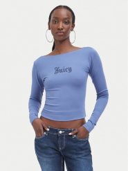 Juicy Couture Bluzka JCWCT226329 Niebieski Slim Fit. Niebieskie bluzki damskie Juicy Couture, xl, bez wzorów, bez kołnierzyka, bez ramiączek. Za 199.99 zł.