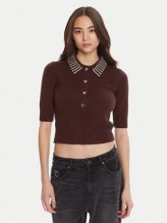 PINKO Sweter Emilia 105745 A2S4 Brązowy Regular Fit. Brązowe swetry nierozpinane damskie Pinko, s, bez wzorów, z syntetyku, bez kołnierzyka, bez ramiączek. Za 1,239.00 zł.