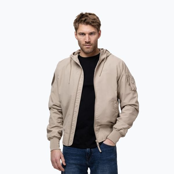 Kurtka męska Pitbull Hooper Hooded. Brązowe kurtki męskie PITBULL, l, bez wzorów, z nylonu, eleganckie, bez kaptura. Za 319.99 zł.