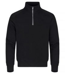 Clique Classic Half Zip bluza ½ zip unisex z ukrytą kieszenią – black. Czarne bluzy damskie CLIQUE, s, bez wzorów, z bawełny, bez ramiączek, bez kaptura. Za 220.02 zł.