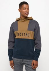 MĘSKA BLUZA Z KAPTUREM MUSTANG LOGO Bennet Color Block Carbon 1014506 4135. Bluzy męskie Mustang, m, bez wzorów, z kapturem. Za 149.99 zł.