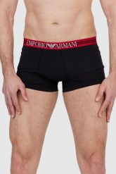 EMPORIO ARMANI Czarne i czerwone bokserki z logo 3 pack. Czarne bokserki męskie Emporio Armani, bez wzorów, z bawełny. W wyprzedaży za 129.99 zł.