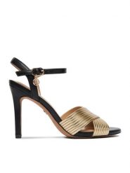Nine West Sandały CEO-CD25-217-1 Złoty. Żółte sandały damskie Nine West, bez wzorów, z materiału, bez obcasa, na szpilce, bez zapięcia. Za 229.99 zł.