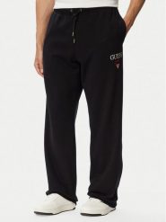 Guess Jeans Spodnie dresowe M6YB15 K4842 Czarny Regular Fit. Czarne spodnie sportowe męskie Guess Jeans, m, z aplikacjami, z bawełny. Za 299.99 zł.