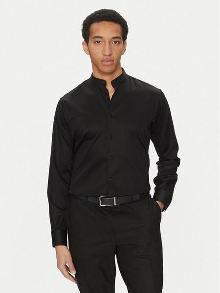 KARL LAGERFELD Koszula 605035 552602 Czarny Regular Fit. Czarne koszule męskie KARL LAGERFELD, m, bez wzorów, z bawełny, bez kołnierzyka, bez ramiączek. Za 359.99 zł.