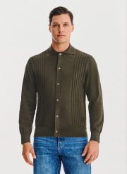 PAKO LORENTE - Bawełniany kardigan w kolorze zielonym. Zielone swetry męskie Pako Lorente, na jesień, m, bez wzorów, z bawełny, bez kołnierzyka, bez ramiączek. Za 299.99 zł.