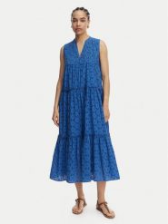 LOLA CASADEMUNT Sukienka letnia LS2616017 Niebieski Regular Fit. Niebieskie sukienki damskie LOLA CASADEMUNT, na lato, s, bez wzorów, z bawełny, bez kołnierzyka, bez ramiączek. Za 627.99 zł.