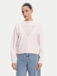 Guess Bluza W5GQ12 KBKM0 Różowy Regular Fit. Czerwone bluzy damskie Guess, xxl, z aplikacjami, z bawełny, bez ramiączek, bez kaptura. Za 429.99 zł.