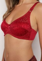 Bordowy Biustonosz Typu Full Cup z Koronką Vikiisire. Czerwone biustonosze Renee, bez wzorów, z koronki. Za 24.99 zł.