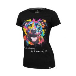 Koszulka damska Pitbull Watercolor. Czarne bluzki damskie PITBULL, m, bez wzorów, casualowe, bez kołnierzyka, bez ramiączek. Za 79.00 zł.