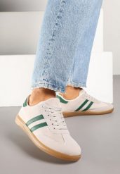 Zielone Sneakersy Typu Kultowe Tenisówki Zdobione Przeszyciami Remiana. Brązowe trampki i tenisówki damskie Renee, z aplikacjami, z jeansu, bez zapięcia. Za 69.99 zł.