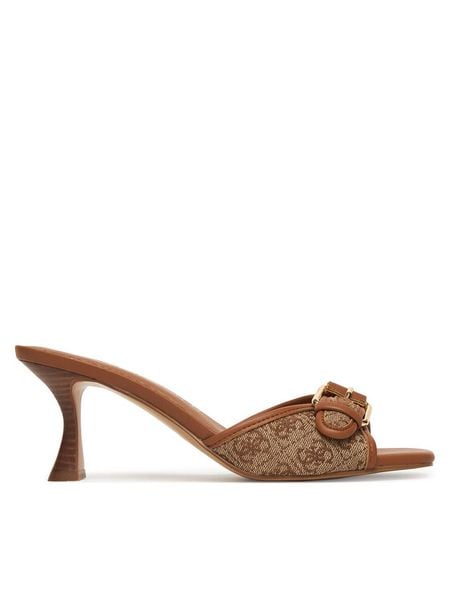 Guess Klapki FLJDI2 FAL03 Brązowy. Brązowe klapki damskie Guess, z aplikacjami, z materiału, bez obcasa, bez zapięcia. Za 319.99 zł.