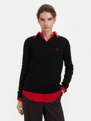 Beverly Hills Polo Club Sweter P-SS26W-M536563 Czarny Regular Fit. Czarne swetry nierozpinane damskie Beverly Hills Polo Club, m, bez wzorów, z bawełny, bez kołnierzyka, bez ramiączek. Za 269.99 zł.