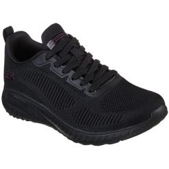 Buty Skechers Bobs Squad Chaos-Face Off, Kobiety. Czarne obuwie sportowe damskie Skechers, bez wzorów, z gumy, bez zapięcia. Za 329.00 zł.