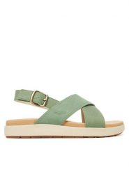 Keen Sandały Elle Luxe Cross Strap 1030525 Zielony. Zielone sandały damskie Keen, bez wzorów, z nubiku, bez obcasa, bez zapięcia. Za 379.99 zł.