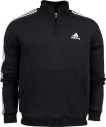 Bluza męska adidas Essentials Fleece 3-Stripes 1/4-Zip czarna HZ6235 S. Czarne bluzy męskie Adidas, m, bez wzorów, bez ramiączek, bez kaptura. Za 223.98 zł.