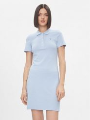 Tommy Hilfiger Sukienka codzienna 1985 WW0WW37853 Błękitny Slim Fit. Niebieskie sukienki damskie Tommy Hilfiger, na co dzień, l, bez wzorów, z bawełny, bez kołnierzyka, bez ramiączek, proste. Za 399.99 zł.