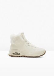 Kozaki sznurowane Skechers z pianką memory. Brązowe kozaki damskie bonprix, bez wzorów, bez obcasa, bez zapięcia. Za 379.99 zł.